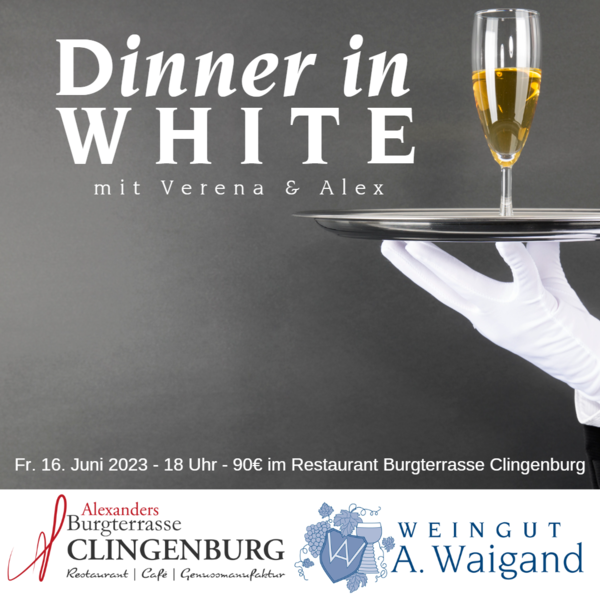 Dinner in White im Restaurant Burgterrasse Clingenburg - 16.06.2023